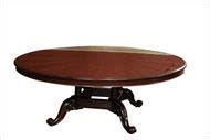 Extra Large 84 Round Mahogany Dining Table, American Made