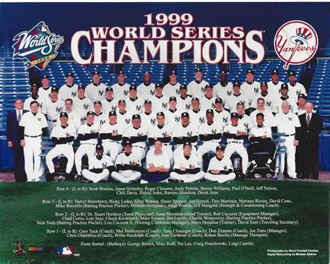 New York Yankees 1999 World Series Champions Team Sit Down 8x10 Photo ...