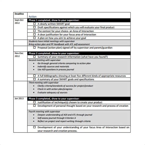 Project Action Plan Template Excel Database