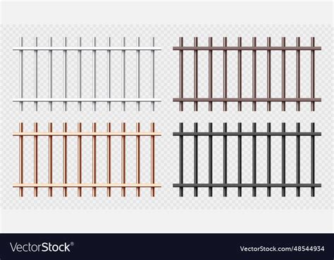 Various shiny metal prison bars collection Vector Image