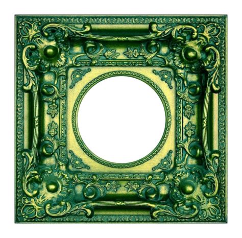 Premium Photo | Vintage green frame isolated on the white background