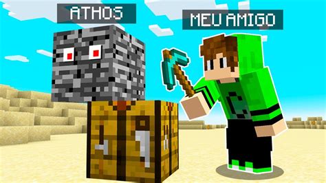 ATHOS ficou ESCONDIDO para TROLAR AMIGO no minecraft - YouTube