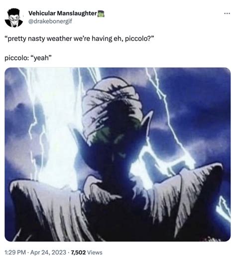 Piccolo Lightning meme | Piccolo Lightning Strike | Know Your Meme