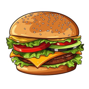 Illustration Of Burger Cartoon, Burger Clipart, Cartoon Clipart, Burger PNG Transparent Image ...