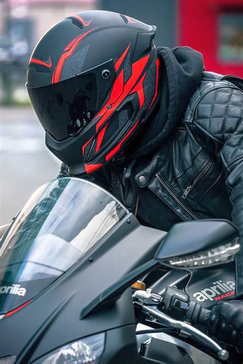 Super Cool Motorcycle Helmet - Ruroc Atlas 2.0 Black & Red Graphics | Cool motorcycle helmets ...