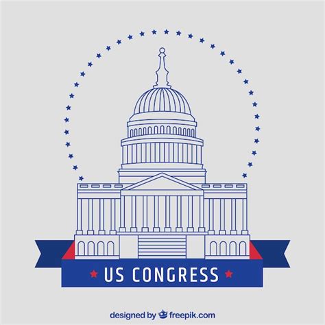 Free Vector | United states congress building in flat style