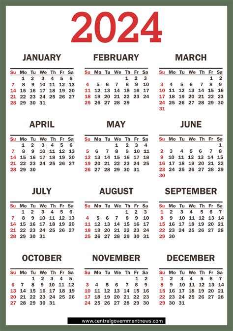 Central Government Holiday Calendar in India 2024 - CENTRAL GOVERNMENT EMPLOYEES NEWS