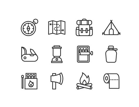 12 Free Camping Icons (Ai & Sketch)