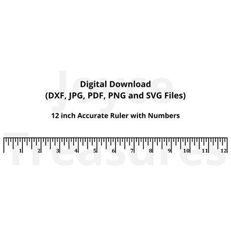 12 in Accurate Ruler With Numbers Lines Down DXF Jpg Png - Etsy