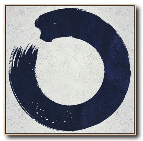 Minimalist Navy Blue And White Painting,Original Abstract Painting Canvas Art #T3C7 | Large ...
