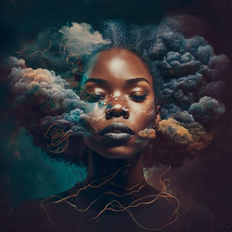 Black Woman Art, Black Girl Wall Art, Digital Art Print, AI Art, Black ...