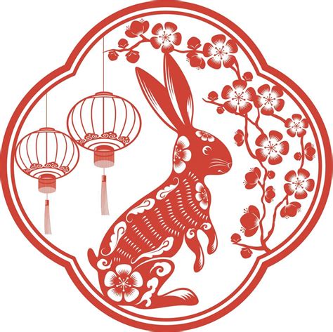 Chinese rabbit with lanterns | Year of the rabbit, Rabbit illustration ...