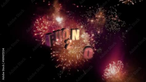 Vidéo Stock Seamless looping fireworks with the 3d animated text „Buon Anno (happy new year in ...