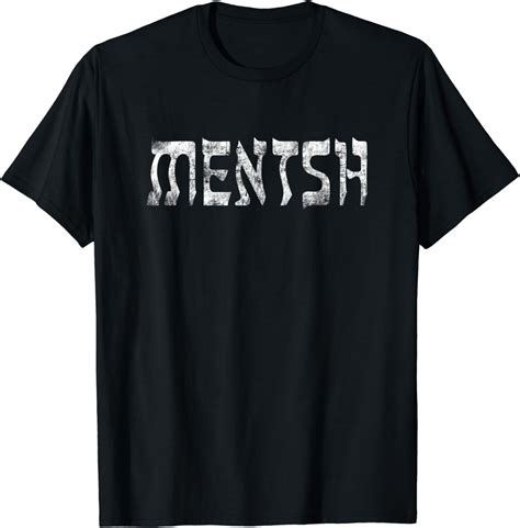 Mentsh Jewish Yiddish Good Guy Hebrew Distressed Font Design T-Shirt - Walmart.com