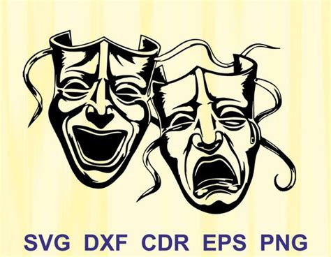 Vector Theater Masks Comedy Tragedy Svg Comedy Masks Svg | Etsy