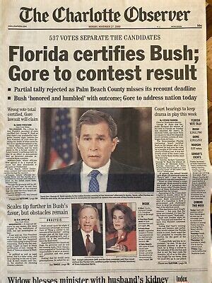 Bush v. Gore Florida Certifies 2000 Election Result November 27 2000 ...