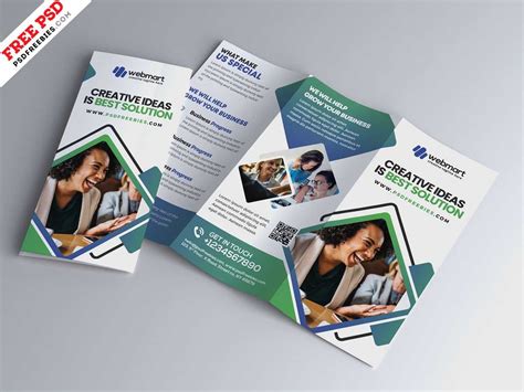 Modern Tri-Fold Brochure Design Psdpsd Freebies On Dribbble regarding 3 ...