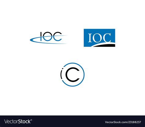 Set of initial letter ioc logo template design Vector Image