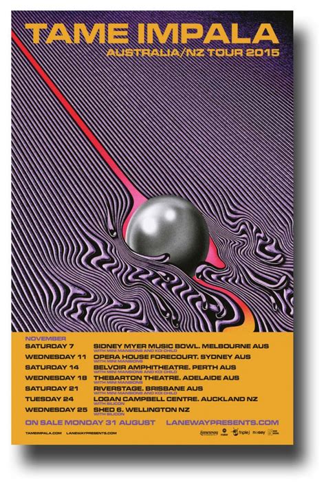 Tame Impala Poster 2015 Currents Oz/NZ 11 x 17 inches – ConcertPoster.Org