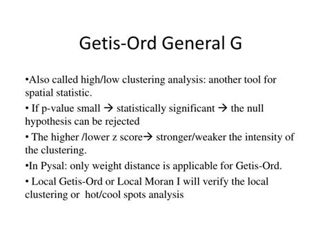 PPT - Getis-Ord General G PowerPoint Presentation, free download - ID:6896918