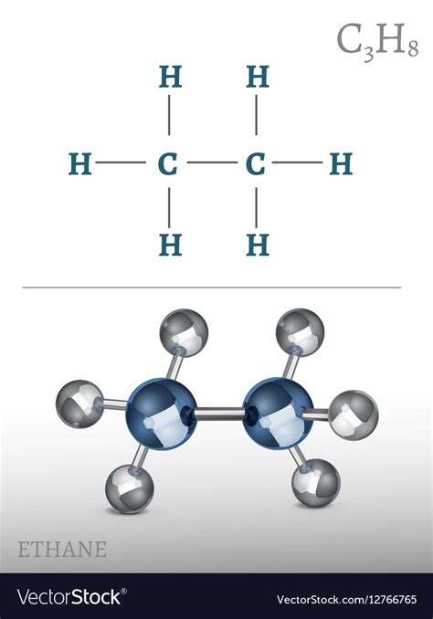 Ethane molecule image Royalty Free Vector Image