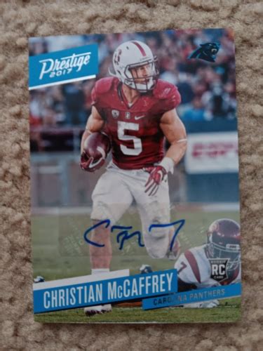 2017 Panini Prestige Football Christian McCaffrey Autograph Rookie Card #215 | eBay