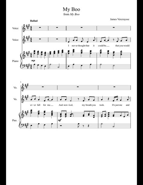 My Boo sheet music for Piano, Voice download free in PDF or MIDI