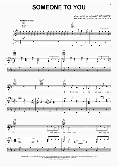 Someone To You Piano Sheet Music | OnlinePianist