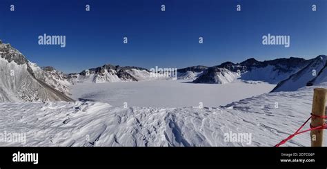 Frozen Volcano on top of Changbai Mountain Stock Photo - Alamy