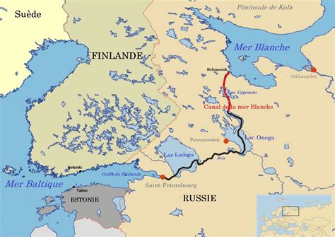 Map of the White Sea - Baltic Canal... which makes technically makes Scandinavia an island. : r ...