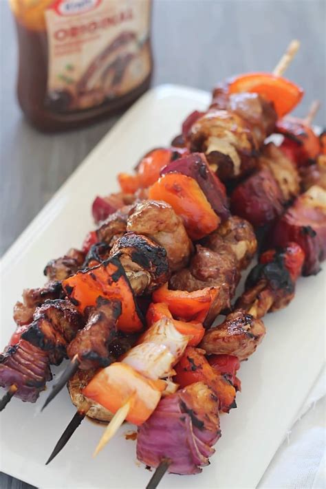 Grilled Teriyaki-Barbecue Pork Shish Kabobs - Yummy Healthy Easy