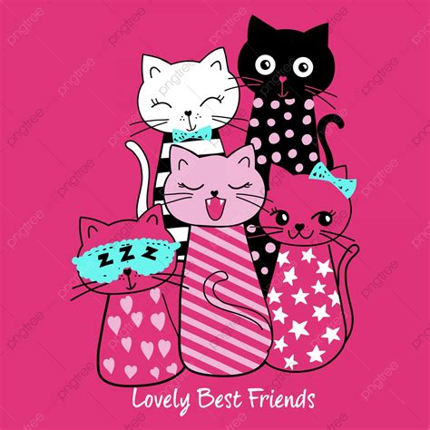 T Shirt Printing Vector Design Images, Hand Drawn Cute Cat For T Shirt Printing, Cat, Kitty, Tee ...