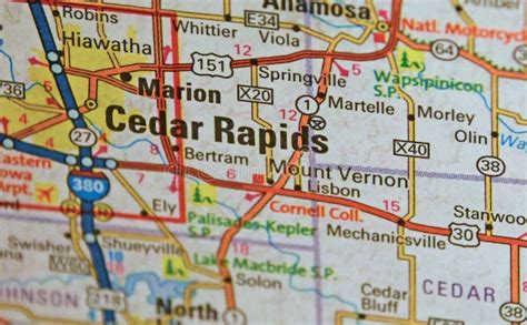 Map Image of Cedar Rapids Iowa Stock Photo - Image of cedar ...