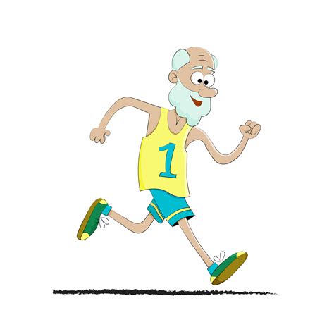 Old Man Running Cartoon