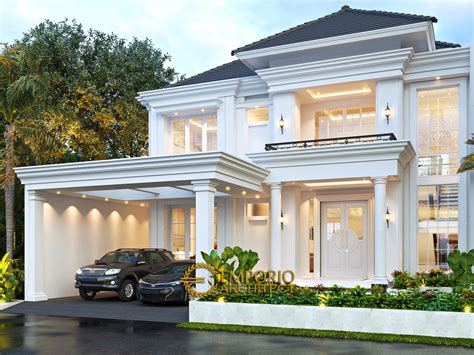 Desain Rumah Klasik Modern 2 Lantai Bapak Deni di Blitar, Jawa Timur