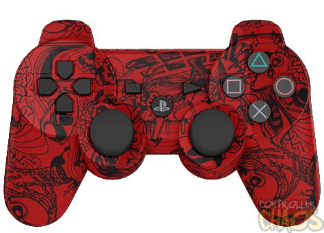 Red Crazy Skullz - PS3 - Modded Controller