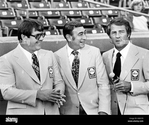 NFL MONDAY NIGHT FOOTBALL, l-r: Alex Karras, Howard Cosell, Frank Gifford (ca. 1975), 1970 ...