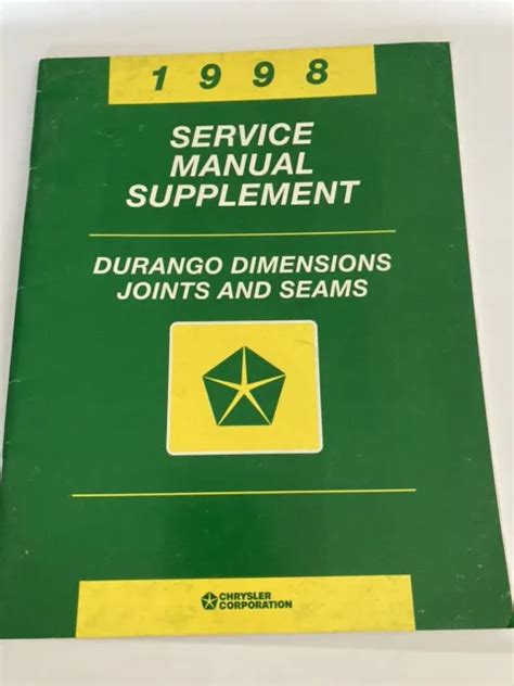 1998 DODGE DURANGO DN Dimensions Joints Seams Body Collision Repair Manual $12.95 - PicClick