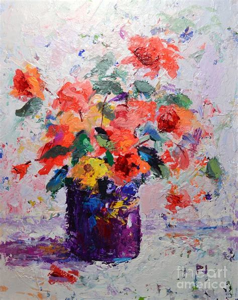 Flowers in a pot - Impressionist Floral Still Life Painting by Philip ...