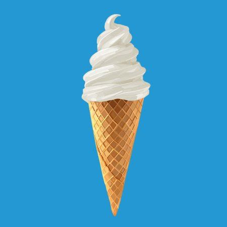 Soft Serve Vanilla Ice Cream Cone - NeatoShop