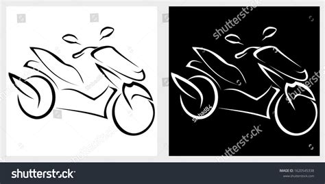 Black White Vector Motorcycle Abstract Motorcycle Stock Vector (Royalty Free) 1620545338 ...