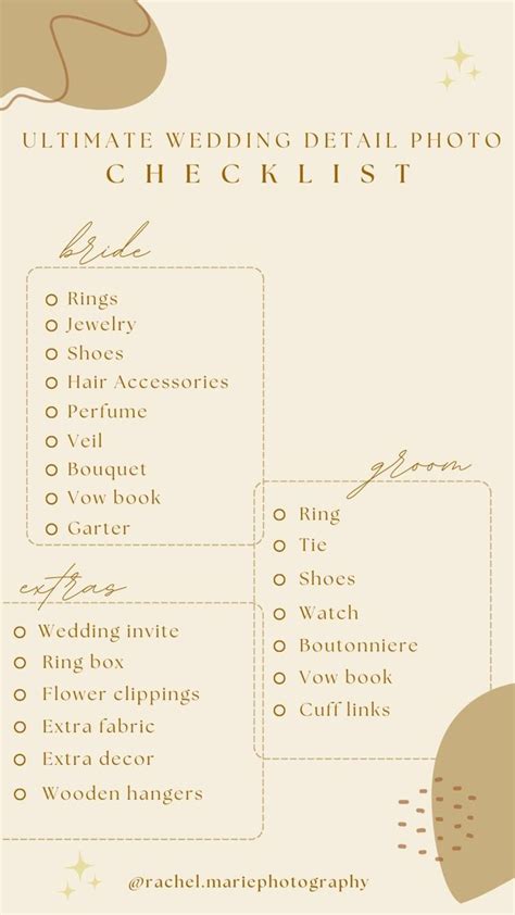 Ultimate Wedding Detail Photo Guide
