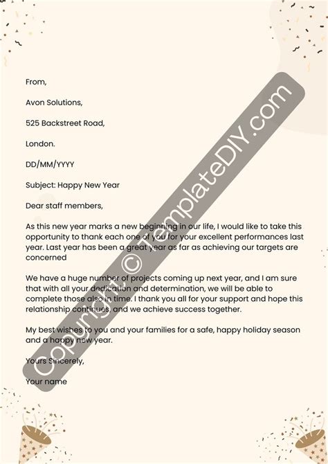 New Year Letter to Employees Printable Template in Pdf & Word ...