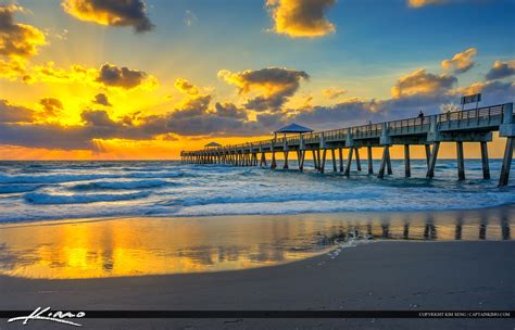 Juno Beach Pier Sunrise at the Beach PBC Florida | Royal Stock Photo