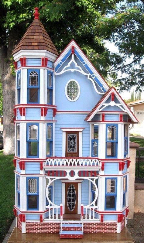 Beautiful Assembled & Painted Victorian Wooden Dollhouse (1:16) 3 Story ...