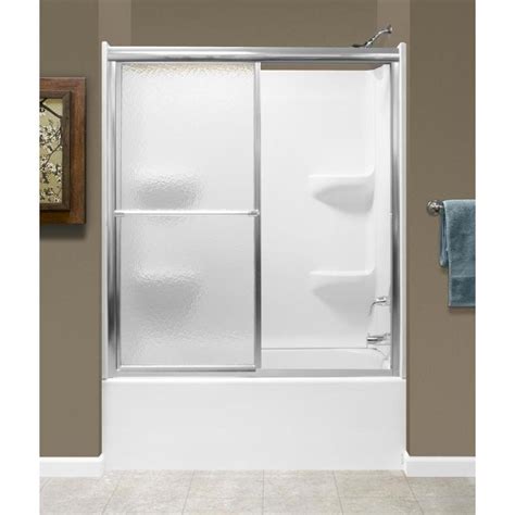 Style Selections 54x27 White 3-Piece Bathtub Shower Kit (Common: 54-in x 54-in; Actual: 54-in x ...