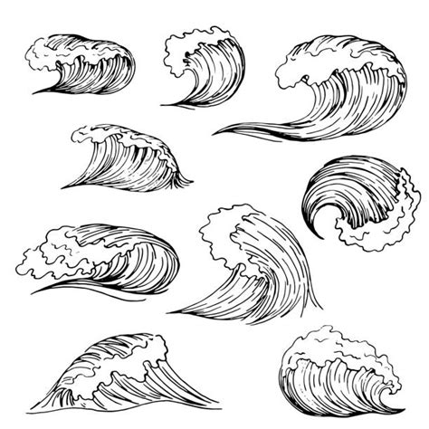 Drawing Of The Tidal Wave Illustrations, Royalty-Free Vector Graphics & Clip Art - iStock