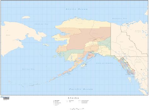 Alaska Wall Map with Counties by Map Resources - MapSales