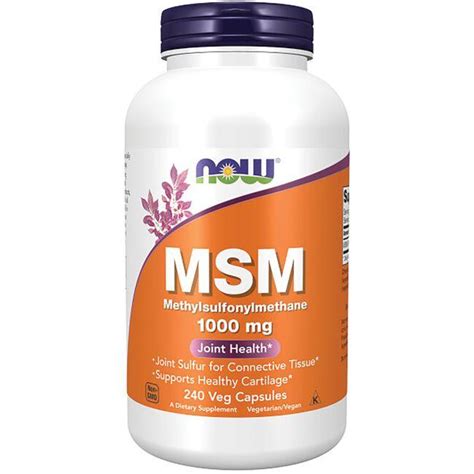 NOW Foods MSM 1,000 mg 240 Caps - Swanson Health Products