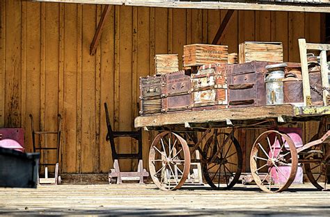 Old West Train Station Wagon Photograph by David Lawson | Fine Art America